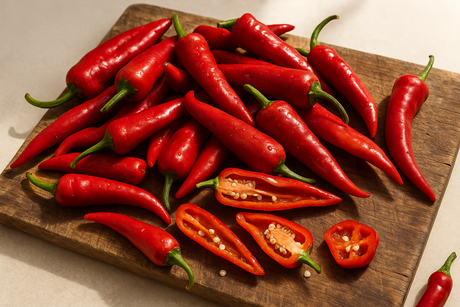 Dehydrated Cayenne Peppers and Cayenne Powder